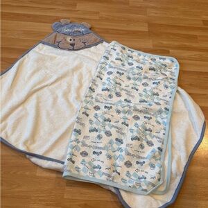 Harley-Davidson Bear Hooded‎ Baby Towel and Blanket Set